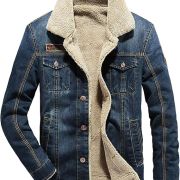 sheepskin lined denim jacket mens