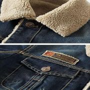 sheepskin lined denim jacket mens