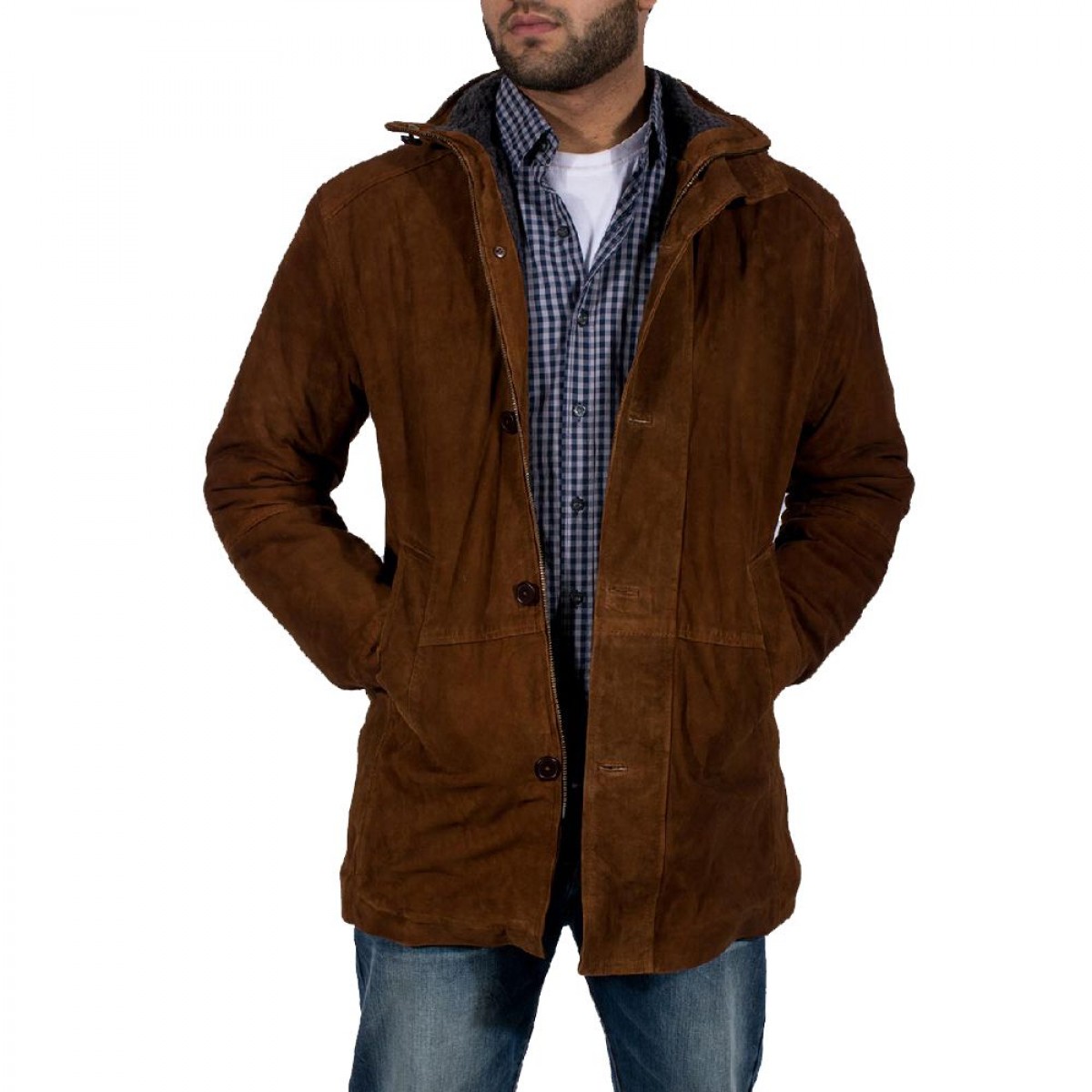 Brown Sheepskin Jacket Suede Caine