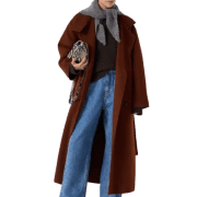 Brown Sheepskin Duffle Coat