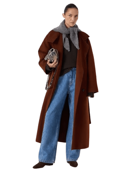 Brown Sheepskin Duffle Coat