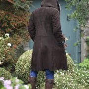 Celebrity Sheepskin Coat Black 3 4 Length