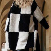 Checkered Sheepskin Coat