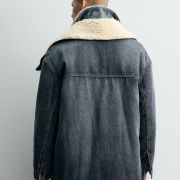 Denim Sheepskin Long Coat