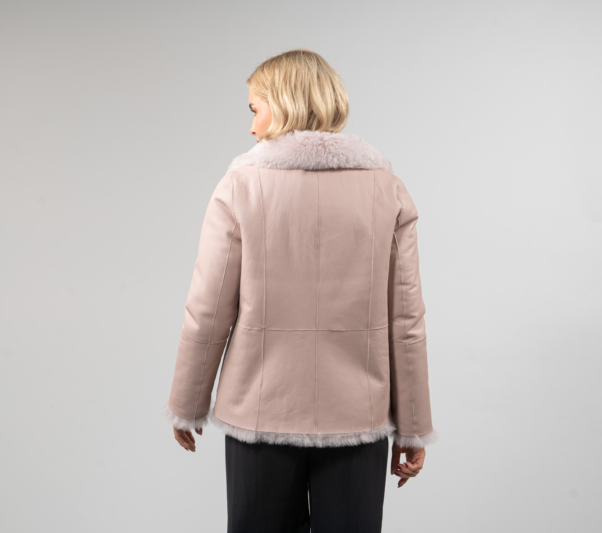 Faux Pink Sheepskin Jacket