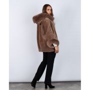 Faux Sheepskin Coat With Hood