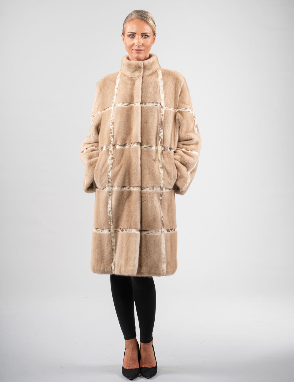 Geometric Sheepskin Coat