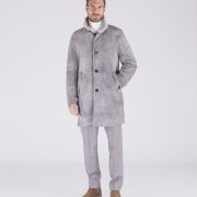 Grey Sheepskin Mans Coat