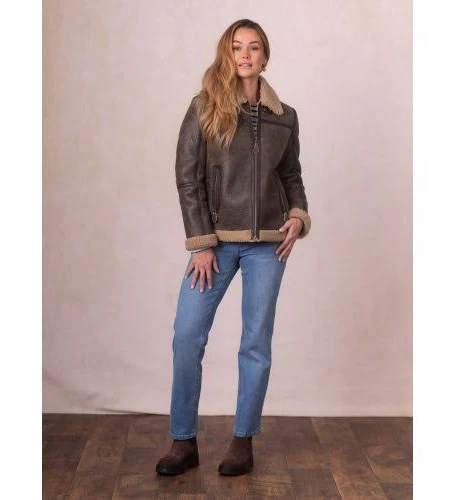 Aviator Sheepskin Jacket Womens