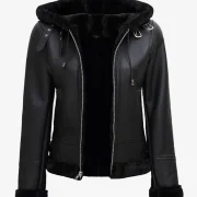 Black Leather Shearling Jacket