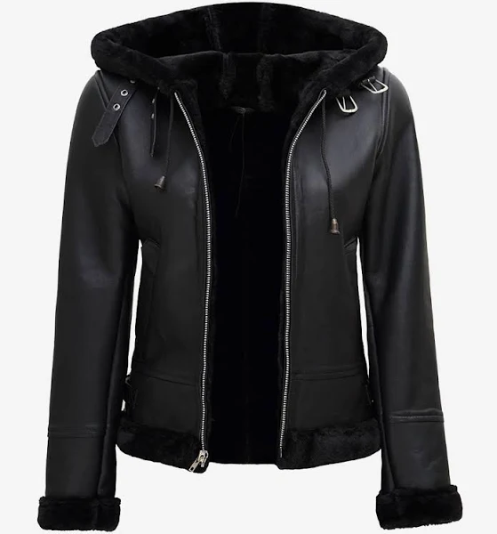 Black Leather Shearling Jacket