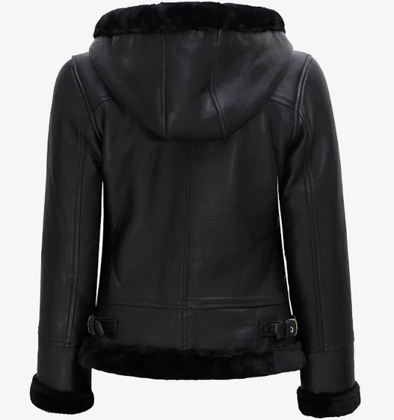 Black Leather Shearling Jacket
