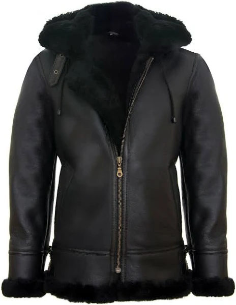 Black Leather Sheepskin Jacket