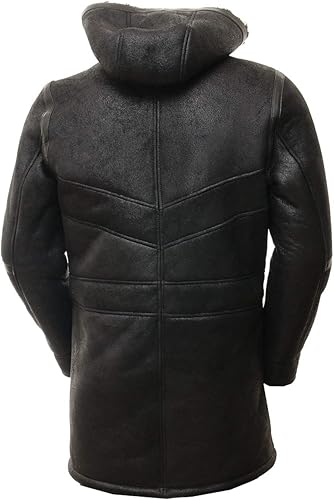 Black Mens Sheepskin Coat  