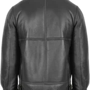 Black Sheepskin Leather Jacket Mens