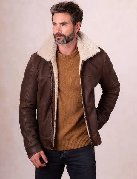 Brown Sheepskin Jacket Mens