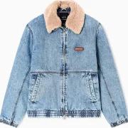 Denim Jacket With Sheepskin Collar