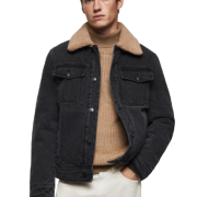 Denim Sheepskin Jacket Mens