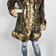Embroidered Sheepskin Coat