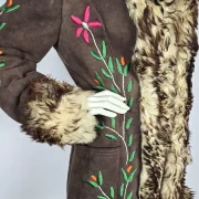 Embroidered Sheepskin Coat