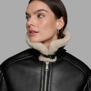 Faux Black Shearling Jacket