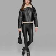 Faux Black Shearling Jacket