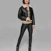 Faux Black Shearling Jacket