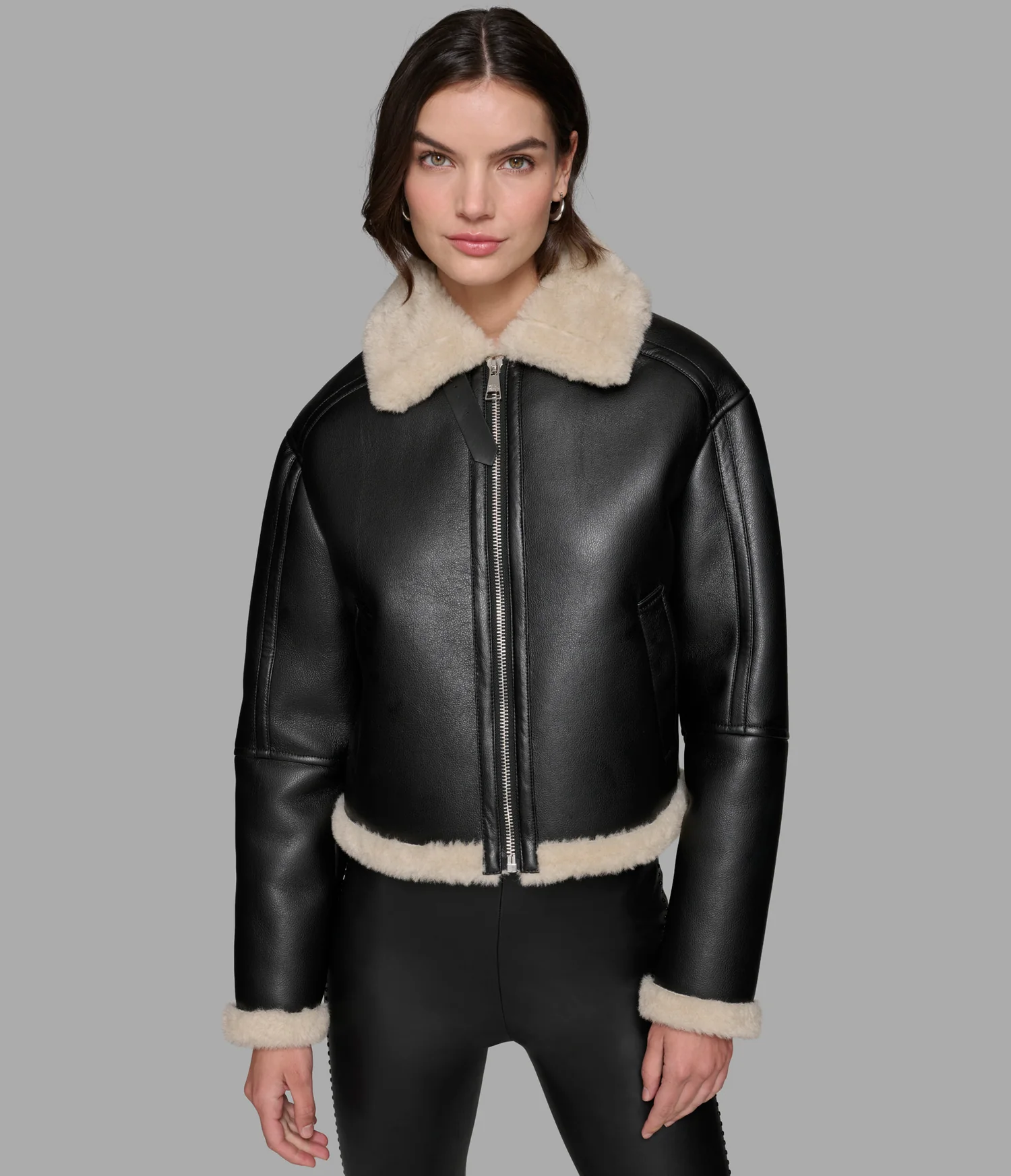 Faux Black Shearling Jacket