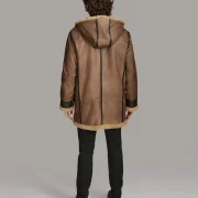 Faux Shearling Coat Brown