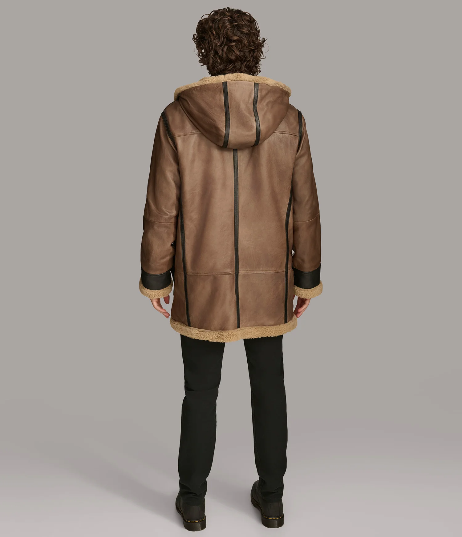 Faux Shearling Coat Brown