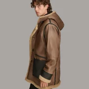 Faux Shearling Coat Brown