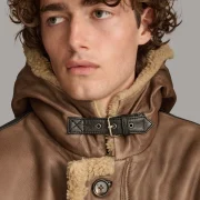 Faux Shearling Coat Brown