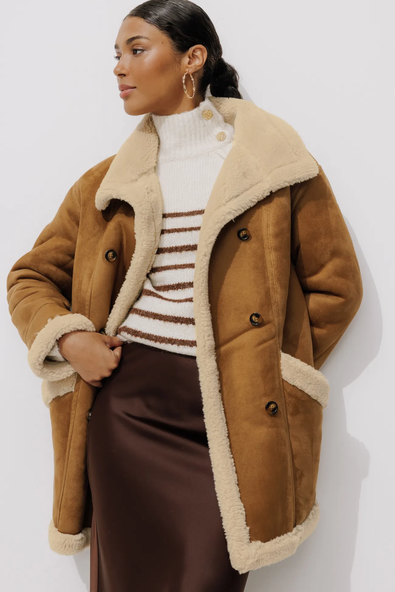 Faux Sheepskin Coat