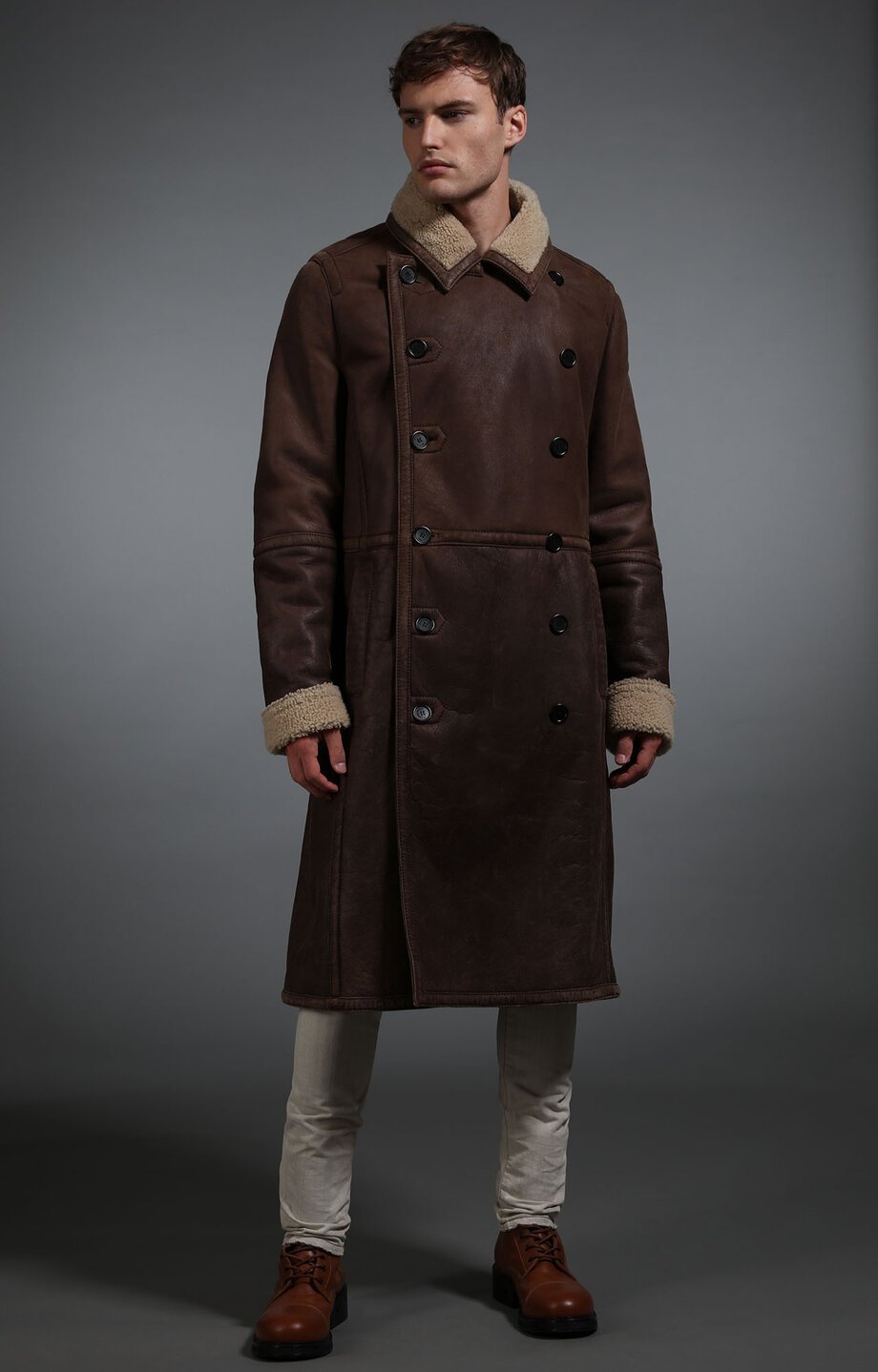 Full Length Sheepskin Coat Mens