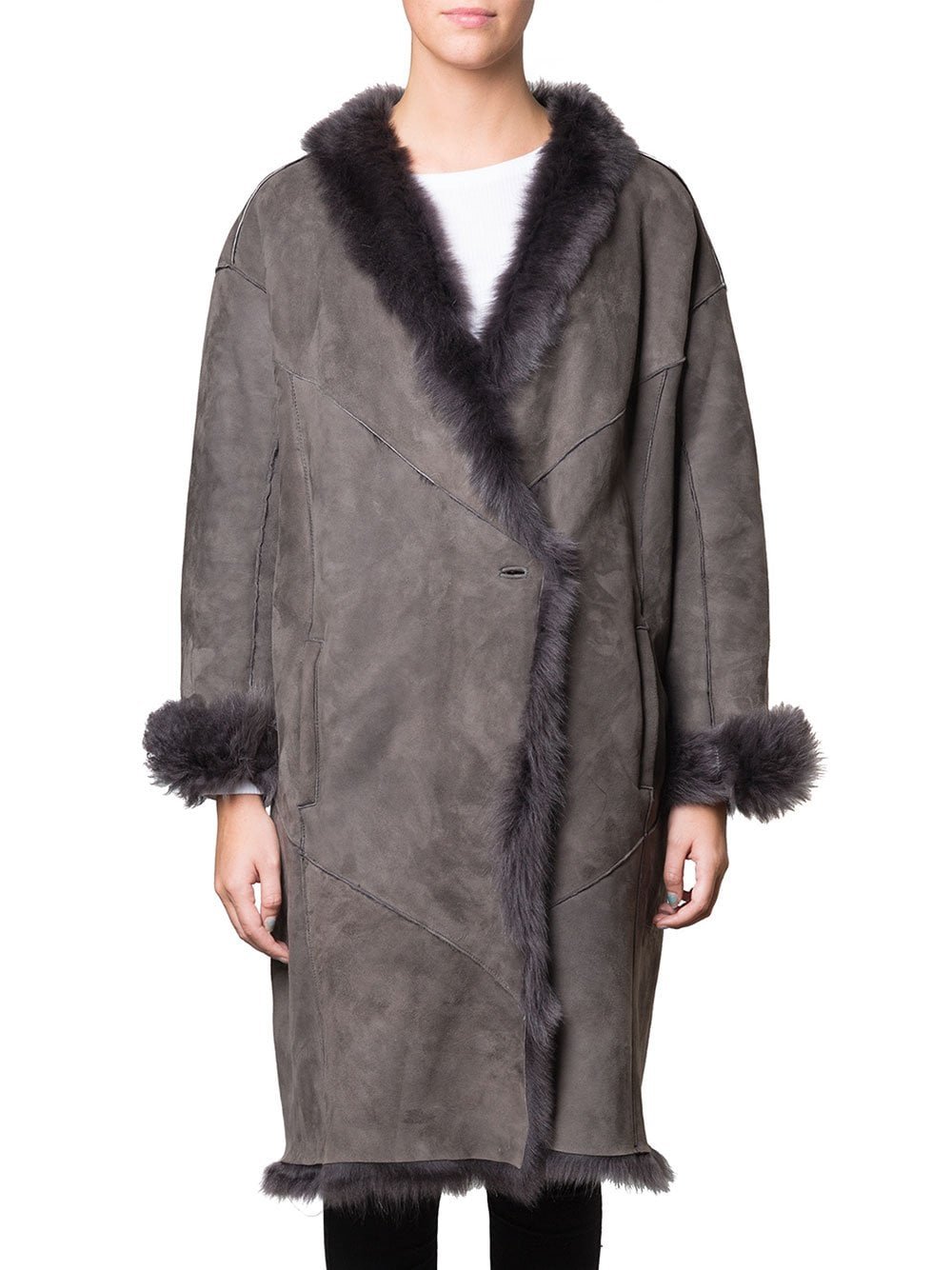 Grey Sheepskin Coat