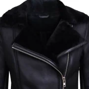 Ladies Black Shearling Jacket