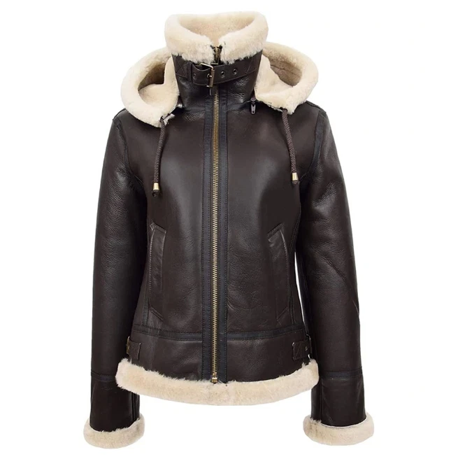 Ladies Sheepskin Bomber Jacket