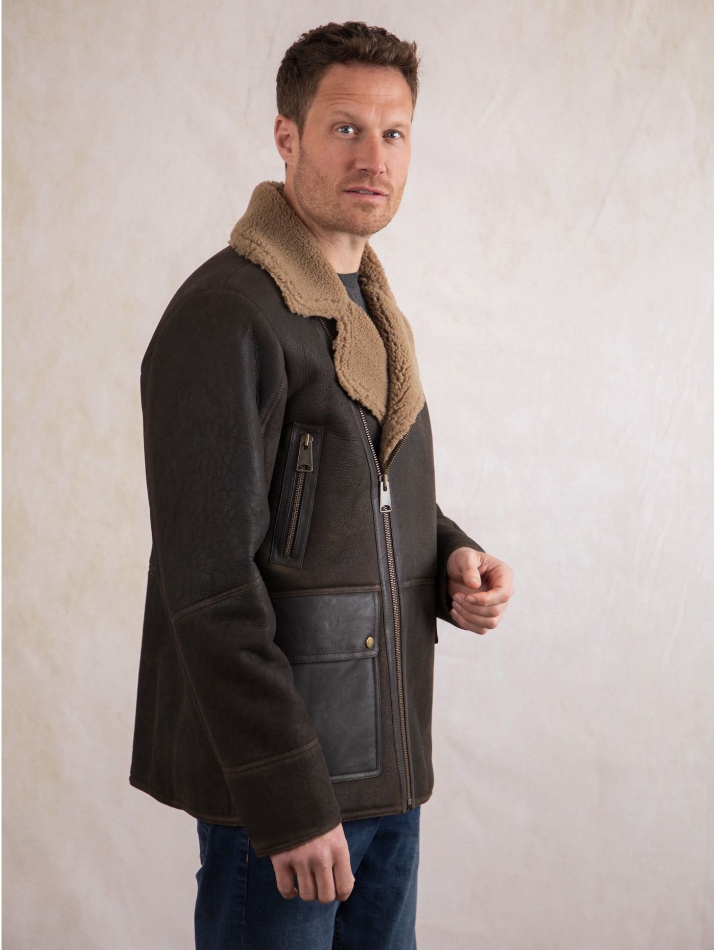 Leather Shearling Coat