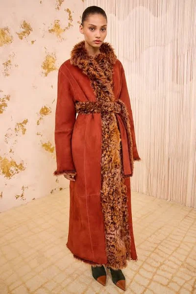 longline sheepskin coat