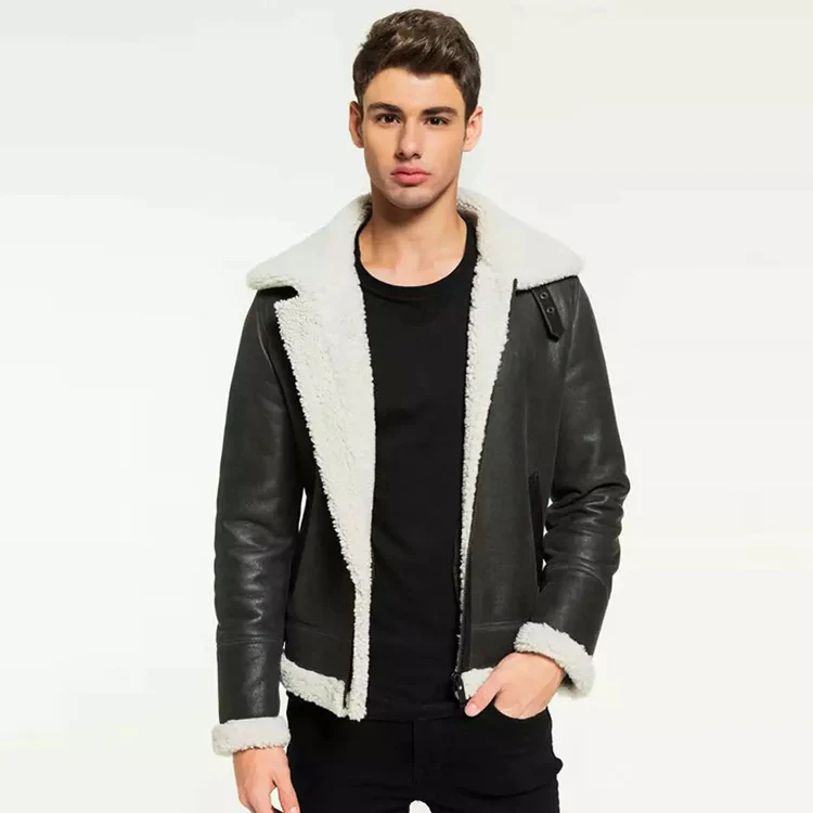 Mens Black Shearling Jacket