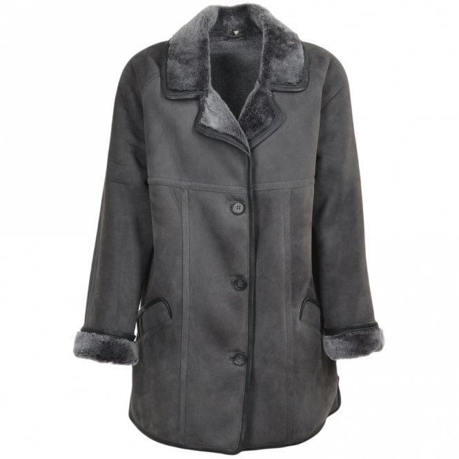 Mens Grey Sheepskin Coat