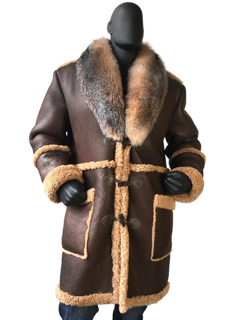 Mens Sheepskin Trench Coat