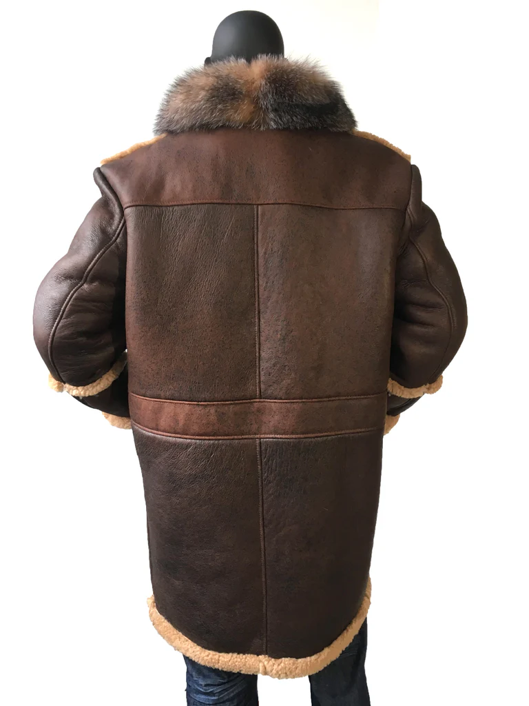 Mens Sheepskin Trench Coat