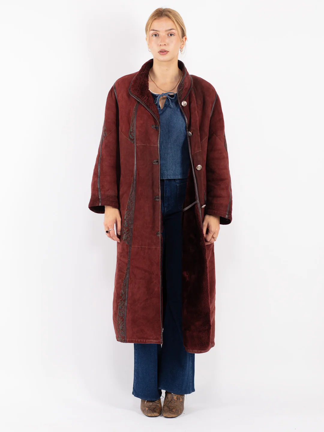 Red Sheepskin Coat