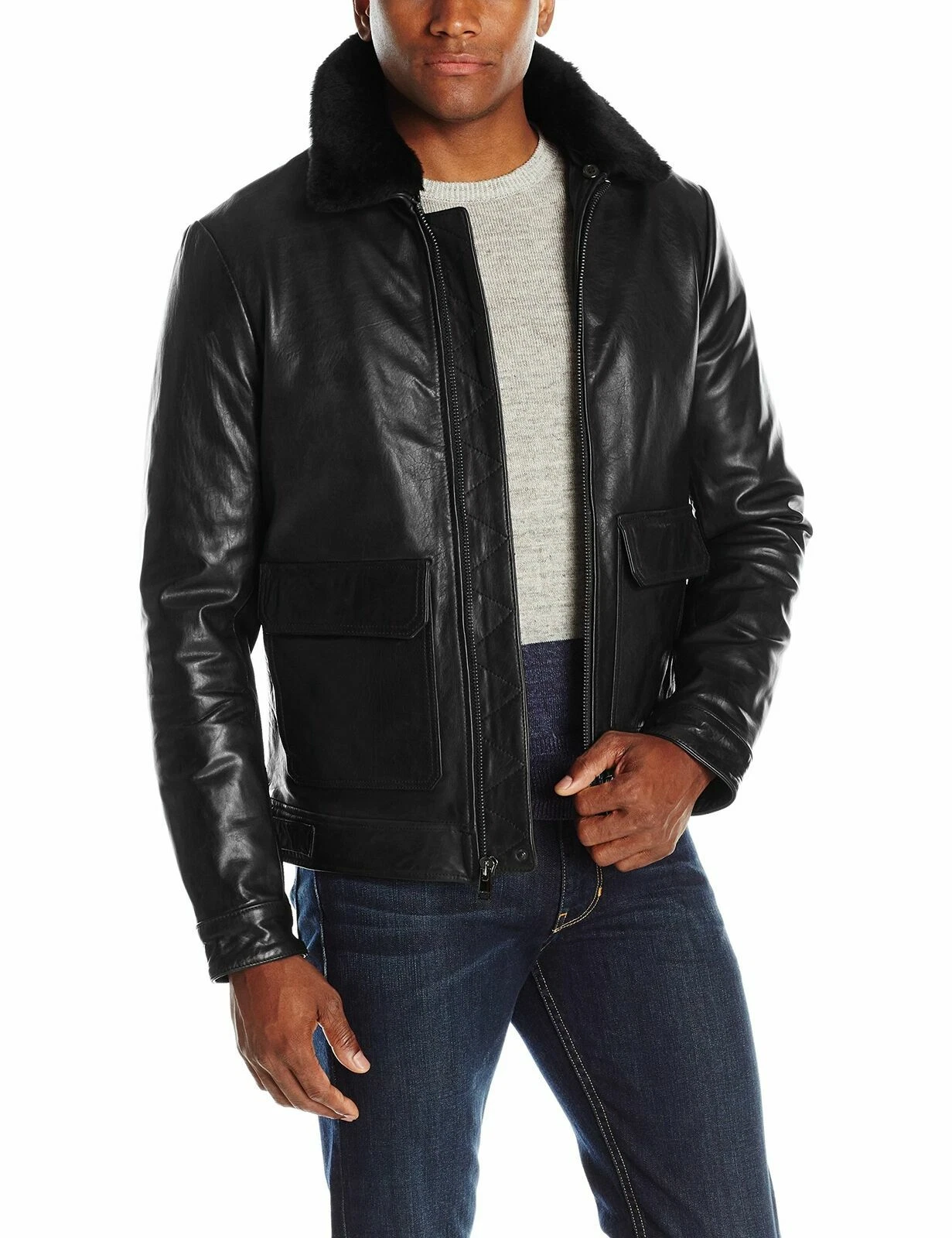 Shearling Jacket Black Mens