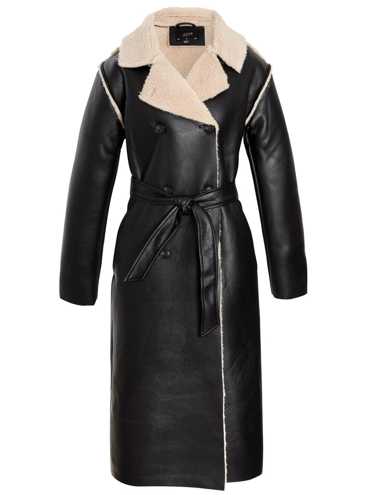 Shearling Leather Coat Womens