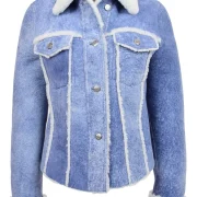 Sheepskin Denim Jacket Womens