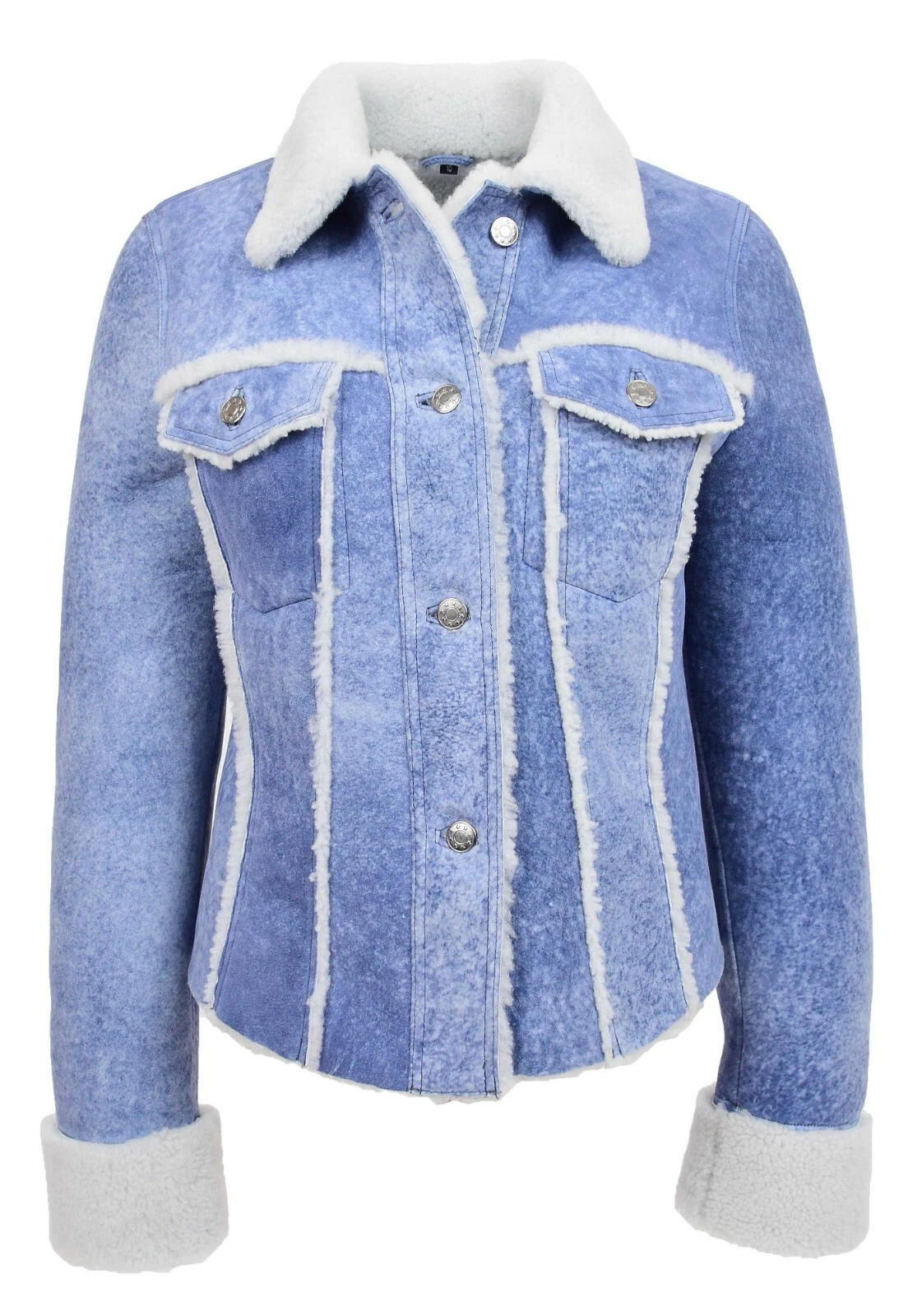 Sheepskin Denim Jacket Womens
