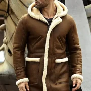 Sheepskin Hooded Coat