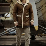 Sheepskin Hooded Coat